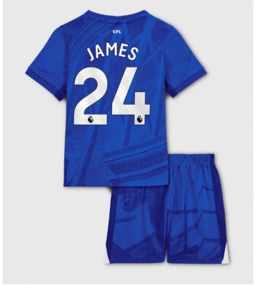 Chelsea Reece James #24 Hjemmebanesæt Børn 2025-26 Kort ærmer (+ korte bukser)
